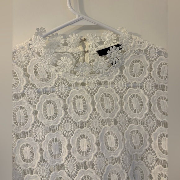Aqua White Lace Blouse - Picture 3 of 5
